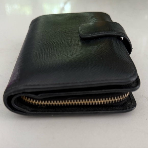 PRADA Black Saffiano Metal Leather Logo French Bifold Wallet - live listings - Picture 8 of 13